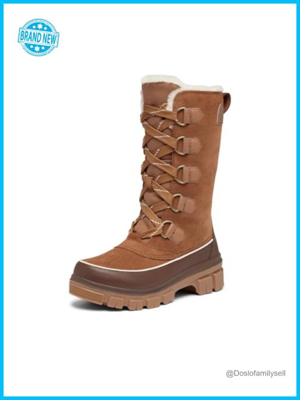 Waterproof Suede Tall Snow Boots with Faux Fur Collar & 200g Insulation